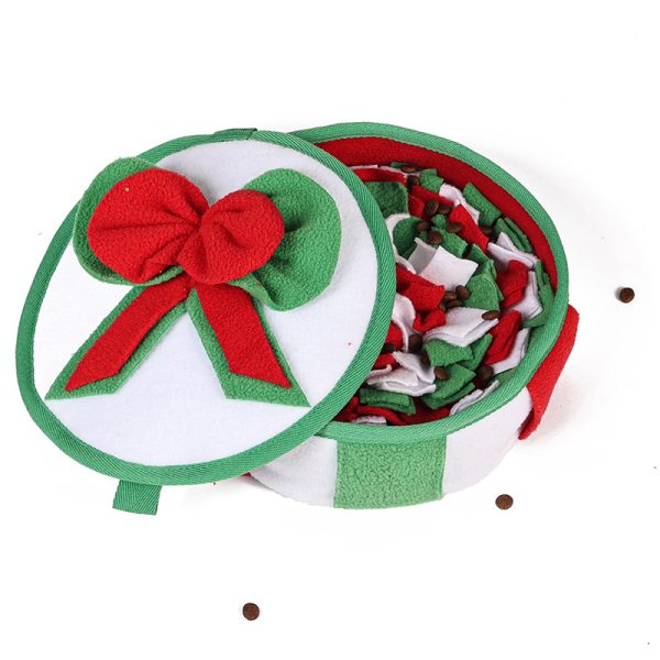 Hunde Intelligenzspielzeug, Weihnachtsfarben-Schnüffelbox, Interaktives Slow Food Spielzeug für Hunde, Anti-Rutsch, 22x22x8 cm – Bild 2