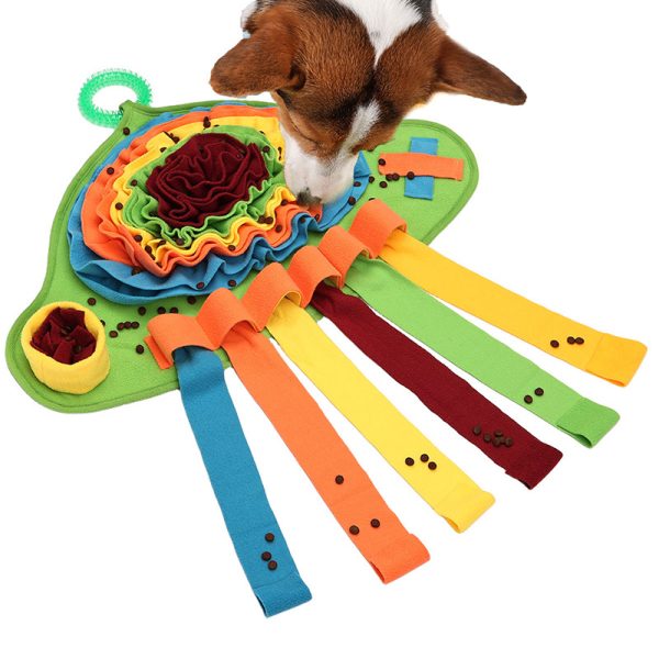 Hunde Intelligenzspielzeug, Schnüffelpad in Quallenform mit Silikon-Beißstäbchen, Rutschfest, Slow Food-Spielzeug, Zwei Farben – Bild 4