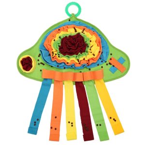Hunde Intelligenzspielzeug, Schnüffelpad in Quallenform mit Silikon-Beißstäbchen, Rutschfest, Slow Food-Spielzeug, Zwei Farben