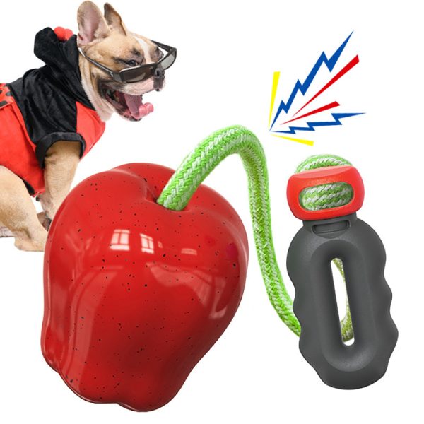 Hundespielzeug, Apfel-Kauspielzeug für Hunde, Hundespielzeug Quietschen, zwei Farben, geeignet für Outdoor-Aktivitäten