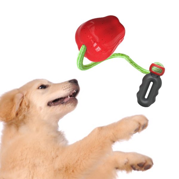 Hundespielzeug, Apfel-Kauspielzeug für Hunde, Hundespielzeug Quietschen, zwei Farben, geeignet für Outdoor-Aktivitäten – Bild 3