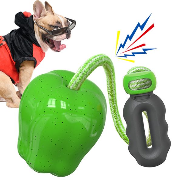 Hundespielzeug, Apfel-Kauspielzeug für Hunde, Hundespielzeug Quietschen, zwei Farben, geeignet für Outdoor-Aktivitäten – Bild 2