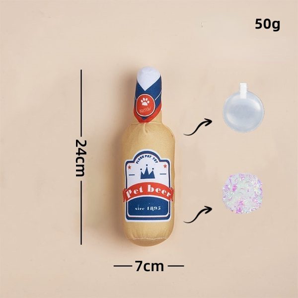 Kuscheltier für den Hund, simulierte Bierflaschenserie mit Lautes Papier & BB-Gebell, Kaufest, zum Spielen geeignet, 6er-Pack – Bild 7
