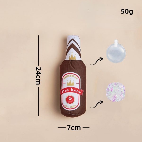 Kuscheltier für den Hund, simulierte Bierflaschenserie mit Lautes Papier & BB-Gebell, Kaufest, zum Spielen geeignet, 6er-Pack – Bild 3
