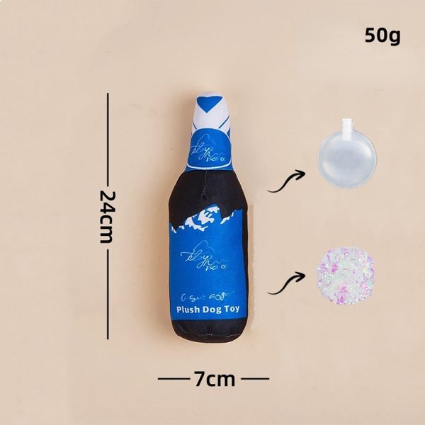 Kuscheltier für den Hund, simulierte Bierflaschenserie mit Lautes Papier & BB-Gebell, Kaufest, zum Spielen geeignet, 6er-Pack – Bild 5