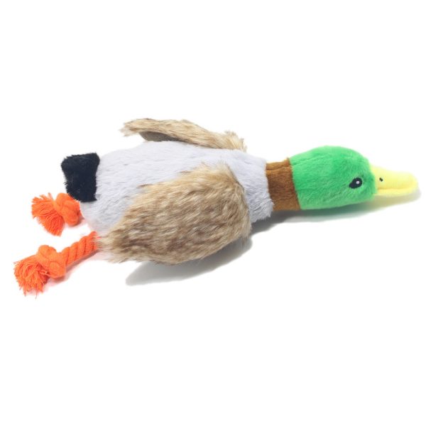 Kuscheltier für den Hund, Plüschspielzeug mit Quietsche, Entenform, 30 cm & 34 cm, Weich und Bunt