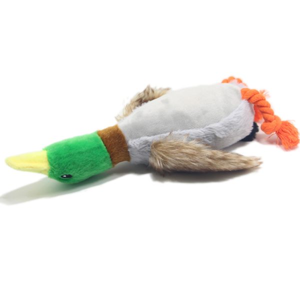 Kuscheltier für den Hund, Plüschspielzeug mit Quietsche, Entenform, 30 cm & 34 cm, Weich und Bunt – Bild 2