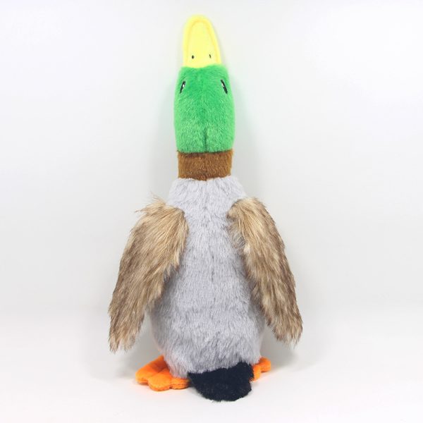 Kuscheltier für den Hund, Plüschspielzeug mit Quietsche, Entenform, 30 cm & 34 cm, Weich und Bunt – Bild 3