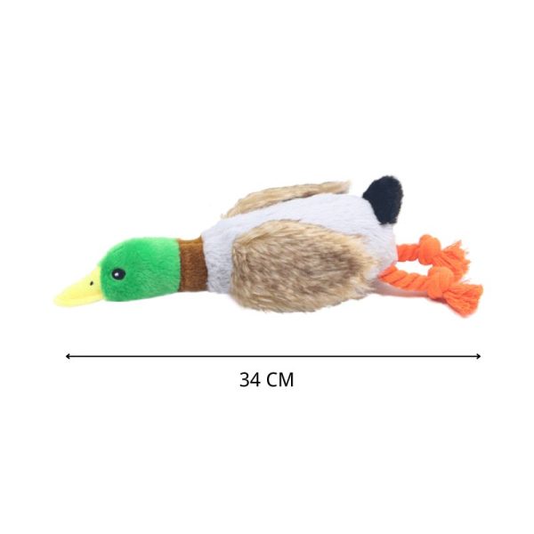 Kuscheltier für den Hund, Plüschspielzeug mit Quietsche, Entenform, 30 cm & 34 cm, Weich und Bunt – Bild 5