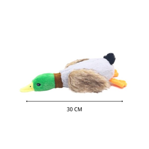 Kuscheltier für den Hund, Plüschspielzeug mit Quietsche, Entenform, 30 cm & 34 cm, Weich und Bunt – Bild 6