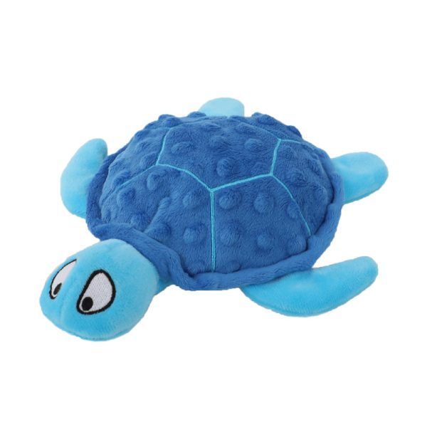 Kuscheltier für den Hund, Kauspielzeug in Schildkrötenform, in Blau, Grün, Orange, Pink, Spielzeug zur Zahnpflege für kleine bis große Hunde (1 Stück) – Bild 5