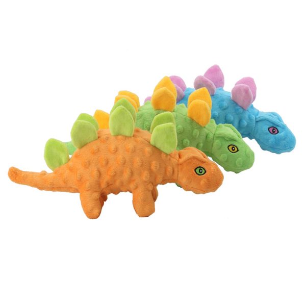 Hund Kuscheltiere, Plüsch Dino Spielzeug mit TPR Ball, 2-in-1 Hundespielzeug, Weich und Sicher, Erhältlich in Blau, Grün und Orange – Bild 6