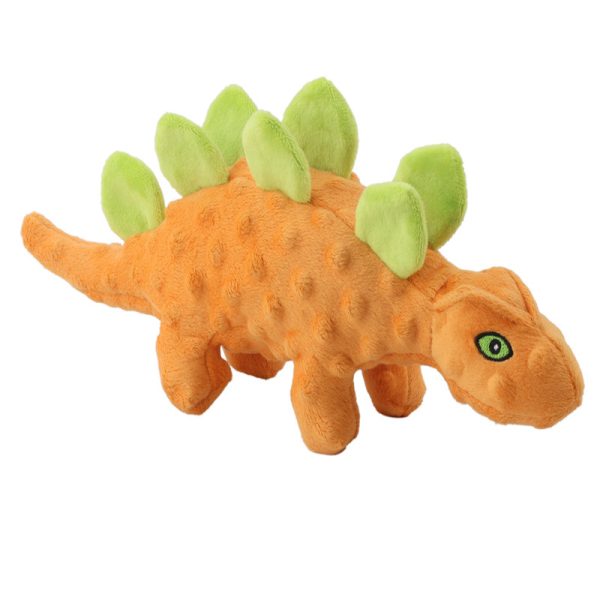 Hund Kuscheltiere, Plüsch Dino Spielzeug mit TPR Ball, 2-in-1 Hundespielzeug, Weich und Sicher, Erhältlich in Blau, Grün und Orange – Bild 4