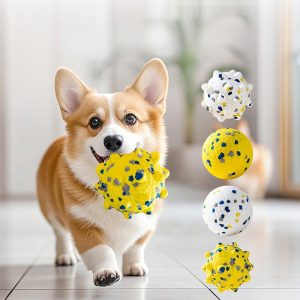 Hund Spielzeug, Hundeball und Dornenbälle aus ETPU, Hohem Rückprall, Leises Spielen, Wasserspielzeug Hund, Zwei Farben, 6,5cm