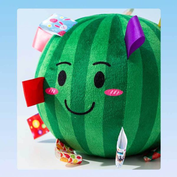 Hund Kuscheltiere, Dunkelgrüner Wassermelonen-Hundeball Mit Glocke, Ideal zum Kauen und Ziehen für Hunde aller Größen – Bild 2