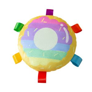 Kuscheltier für den Hund, Hundefrisbee, Bunte Donuts Mit Glocke, Interaktives und Buntes Hundespielzeug, Viel Spaß, 15 cm