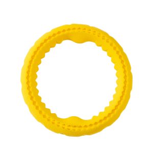 Hundespielzeug Unkaputtbar, 17cm TRP Gelber Zugring, Zerrspielzeug Hund & Wasserspielzeug Hund, Zahnreinigung, Verschleißfest