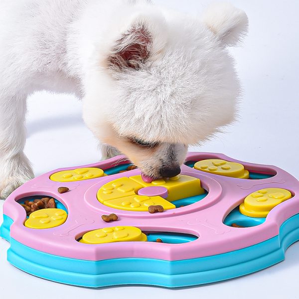 Hundespielzeug Intelligenzspielzeug, 5-Eck-Pentagon Futterspender für langsames Fressen, Aktivitäts-Spielzeug, Blau & Pink – Bild 5