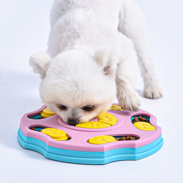 Hundespielzeug Intelligenzspielzeug, 5-Eck-Pentagon Futterspender für langsames Fressen, Aktivitäts-Spielzeug, Blau & Pink – Bild 4