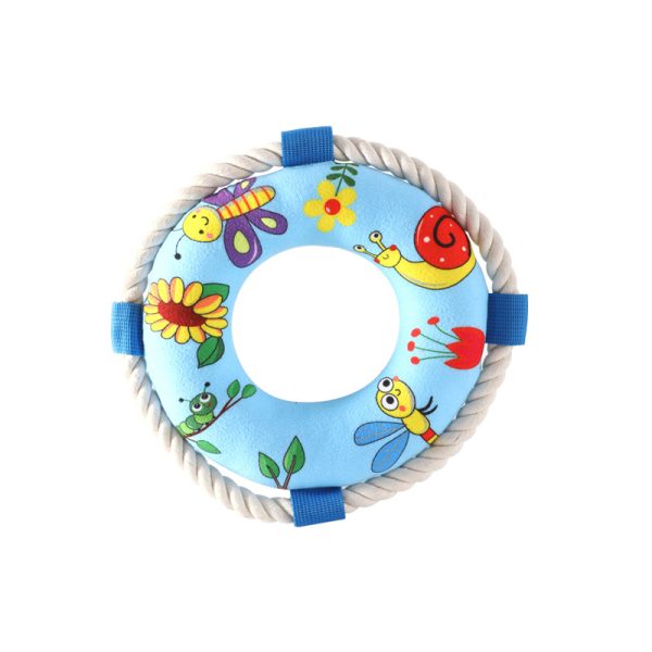 Hund Kuscheltiere, Plüschspielzeug in Form von Schwimmringen mit Klingende Glocke & Baumwollseil für Hunde, Drei Stile – Bild 4