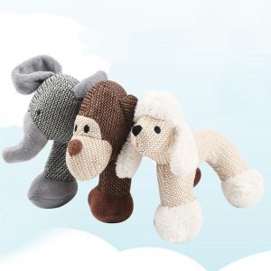 Spielzeug für den Hund, Leinenplüsch-Elefanten, Affen und Welpen für den Hund, Kuscheltier Hundespielzeug mit Quietscher