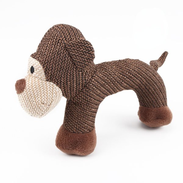 Spielzeug für den Hund, Leinenplüsch-Elefanten, Affen und Welpen für den Hund, Kuscheltier Hundespielzeug mit Quietscher – Bild 3