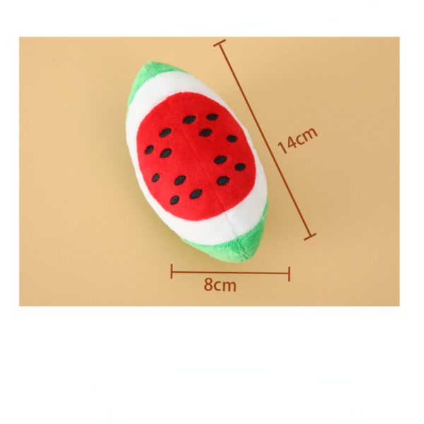 Kuscheltier für Hunde, WassermeloneForm mit Geräuschfunktion, Exquisite Stickerei, Hundespielzeug für Spaß, 3er-Pack – Bild 3
