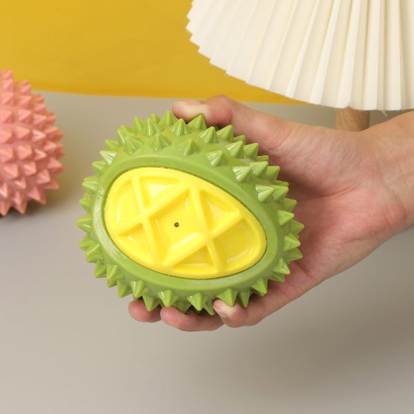 Spielzeug für den Hund, TRP Durian Kauball, Hundespielzeug Quietschen, Grün und Rosa, ideal für Wasserspiele & Saubere Zähne – Bild 4