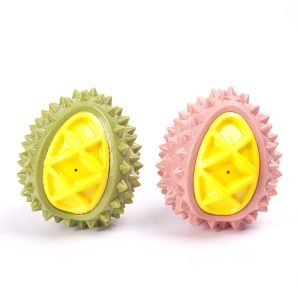 Spielzeug für den Hund, TRP Durian Kauball, Hundespielzeug Quietschen, Grün und Rosa, ideal für Wasserspiele & Saubere Zähne