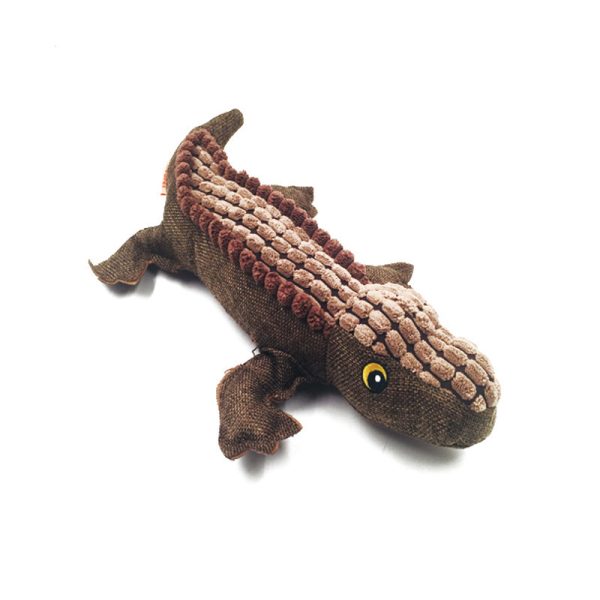 Kuscheltier für den Hund, Plüsch Crocodile mit Geräusch, Kauspielzeug Hund für kleine & mittelgroße Hunde, zwei Farben – Bild 3