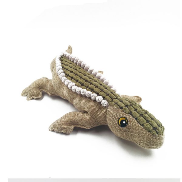 Kuscheltier für den Hund, Plüsch Crocodile mit Geräusch, Kauspielzeug Hund für kleine & mittelgroße Hunde, zwei Farben – Bild 2