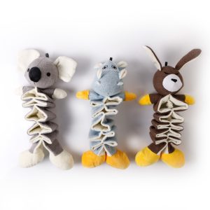 Hund Spielzeug, Kauspielzeug für Hunde im Plissierte Tierstil aus Plüsch & Leinen, Essen verstecken, Hunde verbrauchen Energie