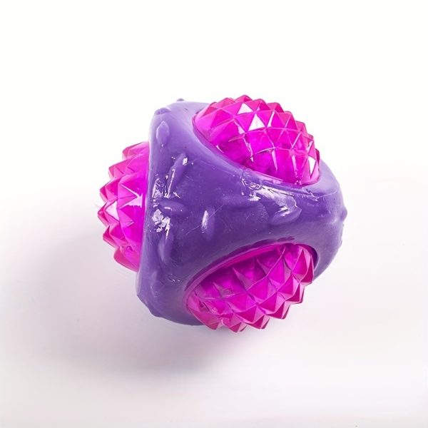 Hundespielzeug Unkaputtbar, 8 cm Hundeball, LED-aufleuchtendem Diamantball in Drei Farben, für Jagen & Spielen im Freien – Bild 3