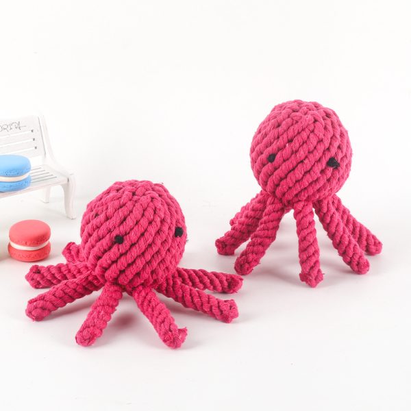 Spielzeug für den Hund, Oktopus aus Baumwollseilknoten, Kauspielzeug für Hunde, ideal für kleine und große Rassen, 15x7x7 cm – Bild 2