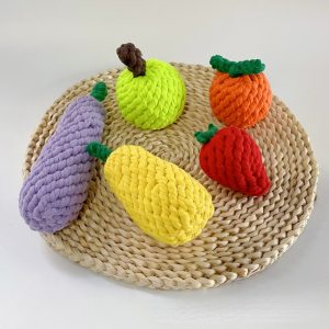 Hund Spielzeug, Baumwollseil Obstset, Realistische & Langlebige Kauspielzeug Hund, 5 Obstsorten, voller Spaß