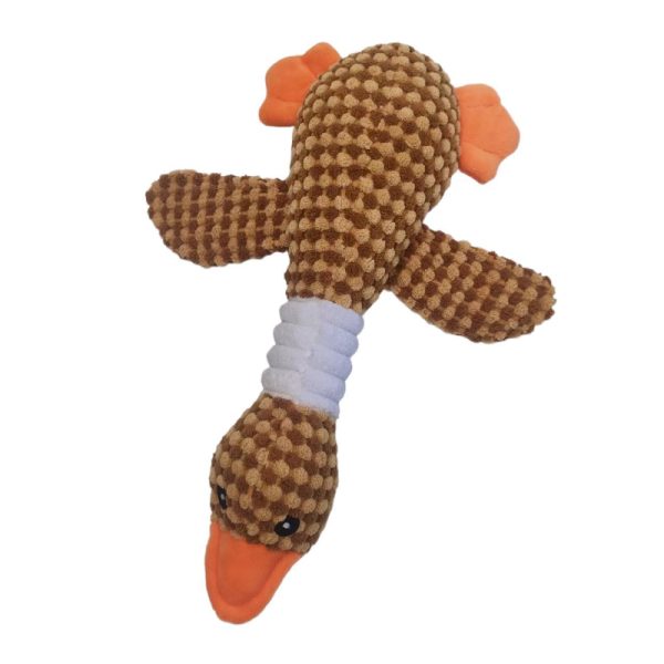 Hund Kuscheltiere, Plüschtier Gans, Interaktiv & Bissfest, Gute Flauschigkeit, Drei Farben, Ideal für Spielen und Wohndeko – Bild 3