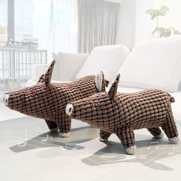 Kuscheltier für den Hund, Ananas-Plüschschwein aus PP-Baumwolle, Geräuschspielzeug und schlafen für kleine & große Hunde – Bild 2