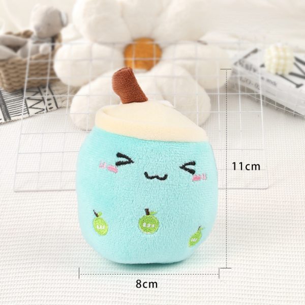 Hund Kuscheltiere, Perlenmilchtee, 3 Farben Set in Grün, Rosa und Braun, Süßes Kauspielzeug für Hunde, Kuscheltier für Welpen – Bild 4