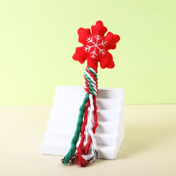 Spielzeug für den Hund, Weihnachts-Cotton-Rope Plüsch-Kaustäbchen mit BB-Sound, 3 Exquisit Varianten für aktive Hunde – Bild 4