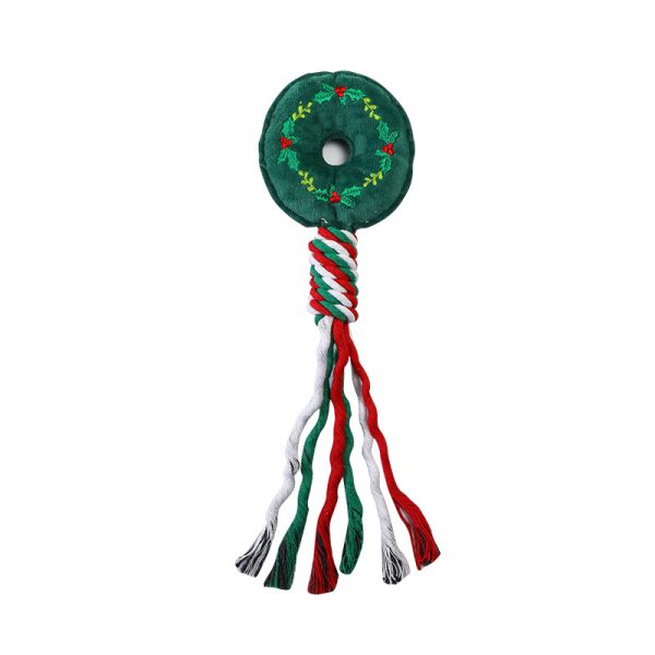 Spielzeug für den Hund, Weihnachts-Cotton-Rope Plüsch-Kaustäbchen mit BB-Sound, 3 Exquisit Varianten für aktive Hunde – Bild 2