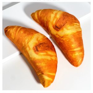 Hund Spielzeug, Plüschspielzeug, Realistische Croissantform Kauspielzeug, Zahnpflege & Selbstbeschäftigung, 19x8x5 cm