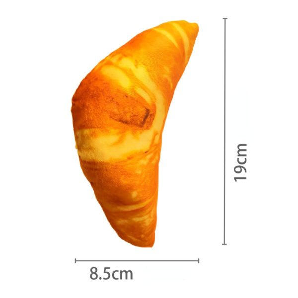 Hund Spielzeug, Plüschspielzeug, Realistische Croissantform Kauspielzeug, Zahnpflege & Selbstbeschäftigung, 19x8x5 cm – Bild 2