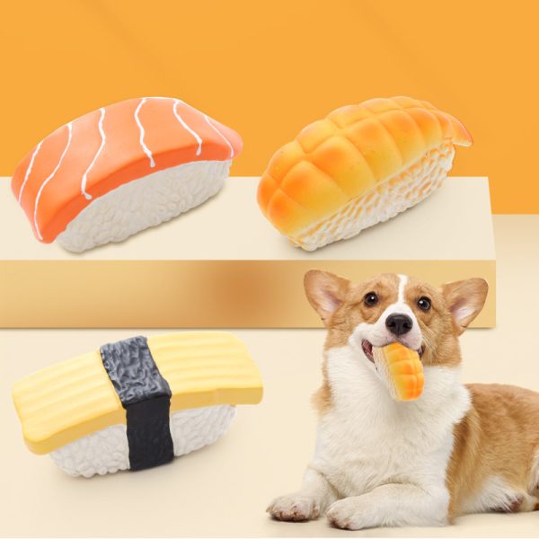 Hund Spielzeug, Latex Fun Sushi Set, interaktives Spielzeug & Hundespielzeug Quietschen, ideal für alle aktive Hunde – Bild 5