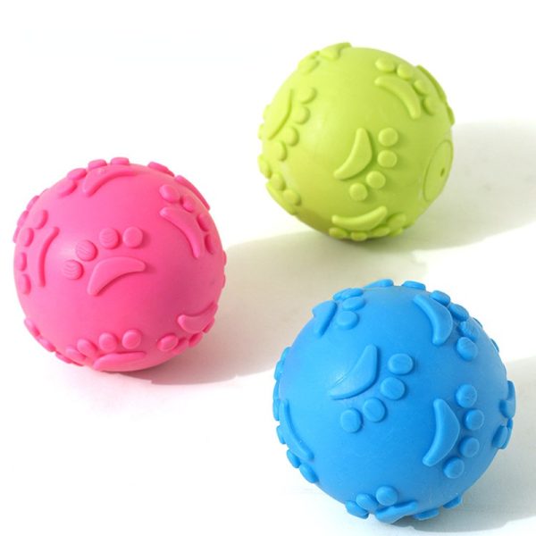 Spielzeug für den Hund, Interaktives TRP Hundeball mit quietschen, weich & elastisch, Kauspielzeug Hund, Drei Farben, 6cm – Bild 7