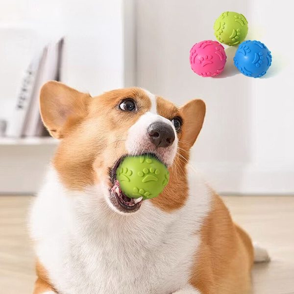 Spielzeug für den Hund, Interaktives TRP Hundeball mit quietschen, weich & elastisch, Kauspielzeug Hund, Drei Farben, 6cm – Bild 6