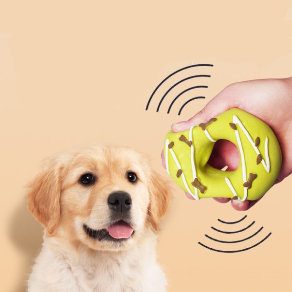 Hundespielzeug Unkaputtbar, Latex-Simulationsdonut mit Baumwollfüllung, Hundespielzeug quietschen, für alle Hunde (3 Stück) – Bild 4