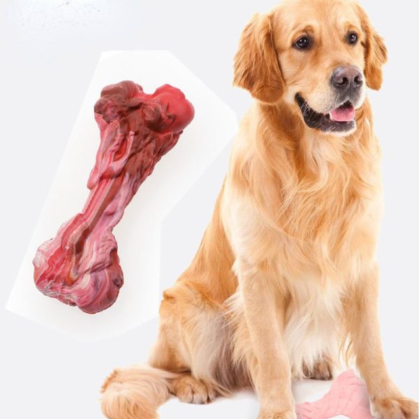Kauknochen Hund, Simulation Gummi große Knochen, Kauspielzeug für Hunde, Zahnpflege & Beschäftigung für alle Hunde – Bild 2
