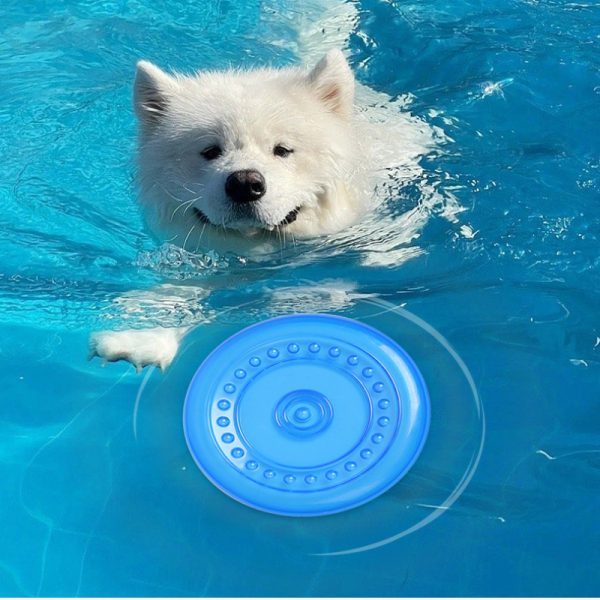 Hundespielzeug Unkaputtbar, TRP Blaue Hundefrisbee, Hund Spielzeug mit Funktion, Wasserspielzeug Hund, Drei Größen erhältlich – Bild 5