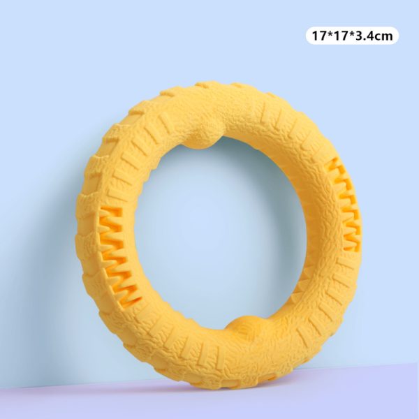 Hundespielzeug Unkaputtbar, TRP-Foam Ringspielzeug, Trainingsspielzeug für Hunde, Zerrspielzeug, Drei Farben Set, 17x17x3,4cm – Bild 3