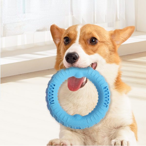 Hundespielzeug Unkaputtbar, TRP-Foam Ringspielzeug, Trainingsspielzeug für Hunde, Zerrspielzeug, Drei Farben Set, 17x17x3,4cm – Bild 7